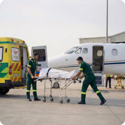 Air Ambulance service in India transferring a critical patient